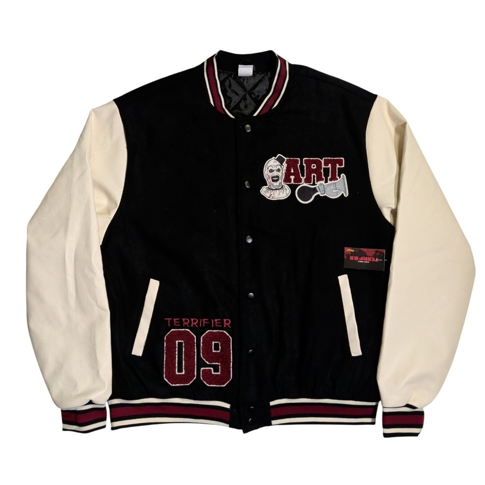 TERRIFIER Art the Clown Varsity Lettermen Jacket Mens L Spirit Halloween NEW
